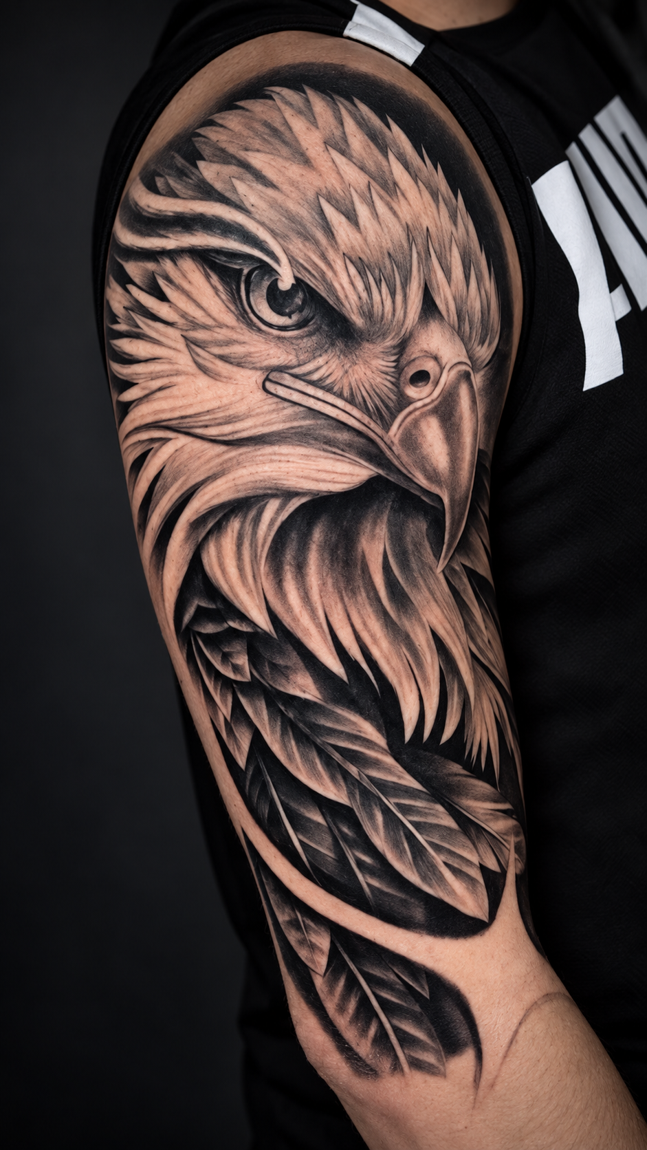 Tatuagem de águia no braço